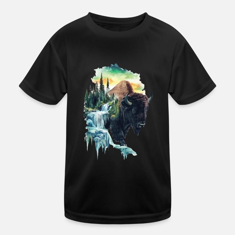 Bison Kinder Funktions-T-Shirt