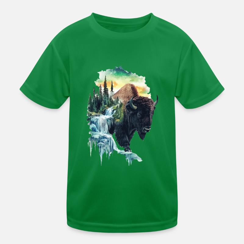 Bison Kinder Funktions-T-Shirt