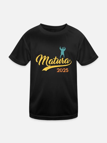 MATURA ABSCHLUSS 2025 Maturanten Lustiges - Kinder Funktions-T-Shirt - Schwarz - Vorne