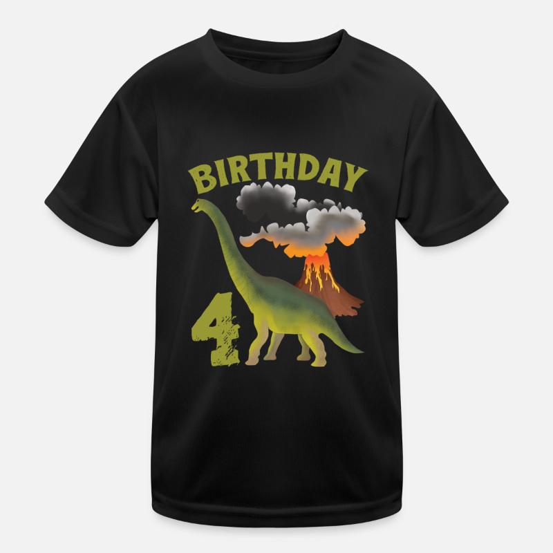 4 ans anniversaire garçon Dino Volcano - 4ème T-shirt sport Enfant