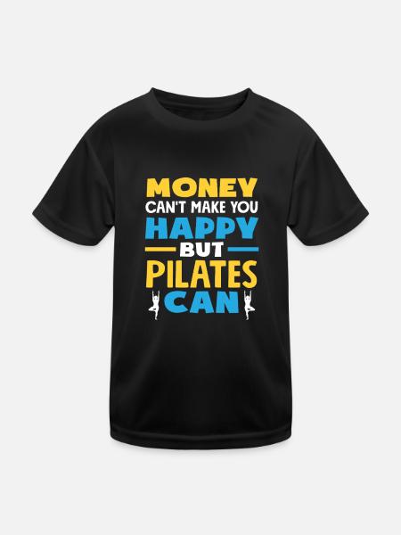 Le Pilates rend heureux, pas l’argent - T-shirt sport Enfant - noir - Devant