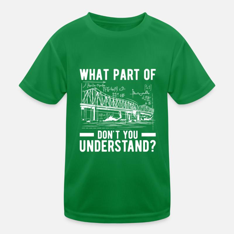 Bridge Engineer Bridge Construction Kids Functional T-Shirt