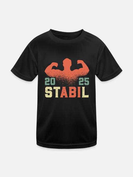 Abitur Abschluss 2025 ST ABI L Lustiges Abi - Kinder Funktions-T-Shirt - Schwarz - Vorne