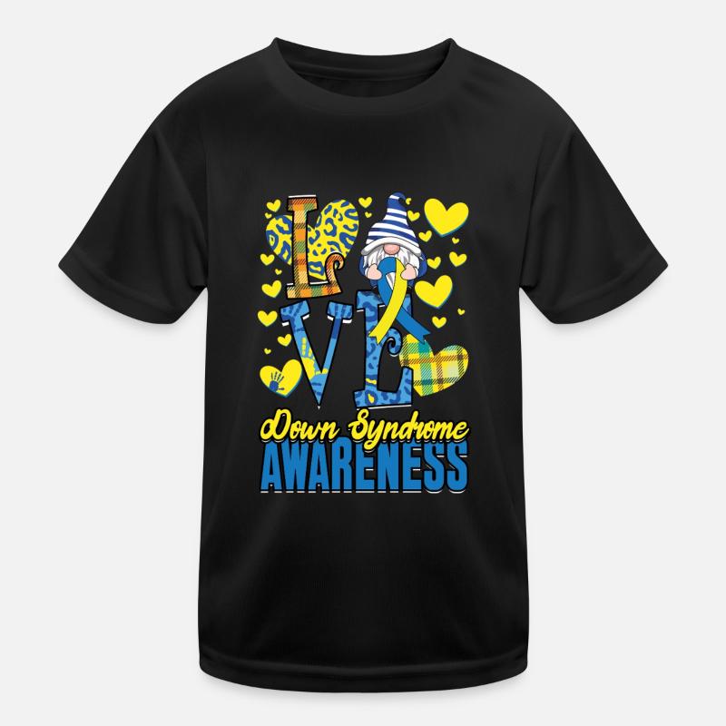 Liebe Down Syndrom Bewusstsein Gnom Herz Kinder Funktions-T-Shirt