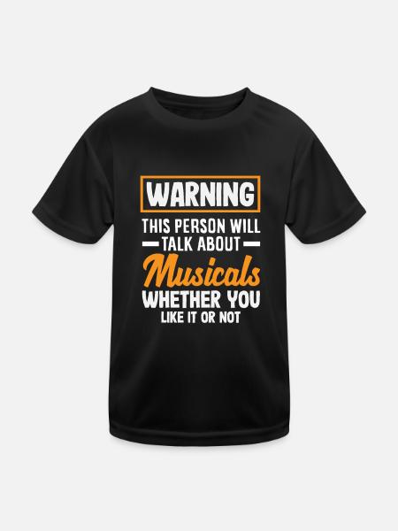 Attention Musical Lover Avertissement - T-shirt sport Enfant - noir - Devant