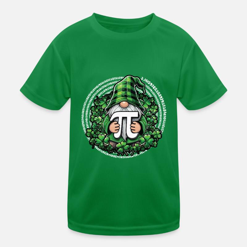 Pi Tag Gnome in Shamrock Look Kids Functional T-Shirt