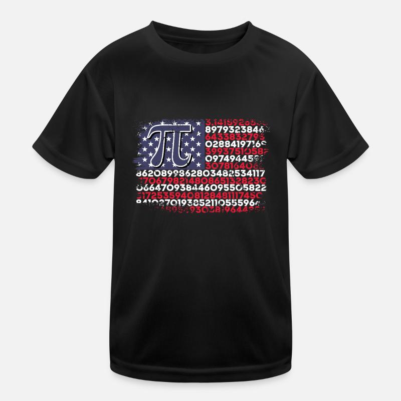 Pi Tag Drapeau Américain Chiffres Modèle T-shirt sport Enfant