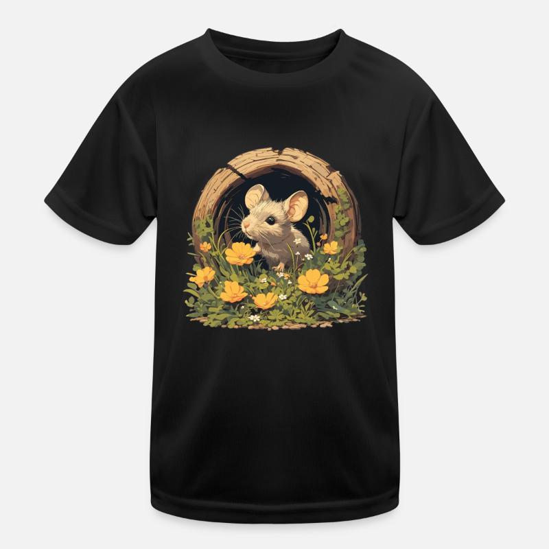 Mäuse Maus - Kinder Funktions-T-Shirt - Schwarz