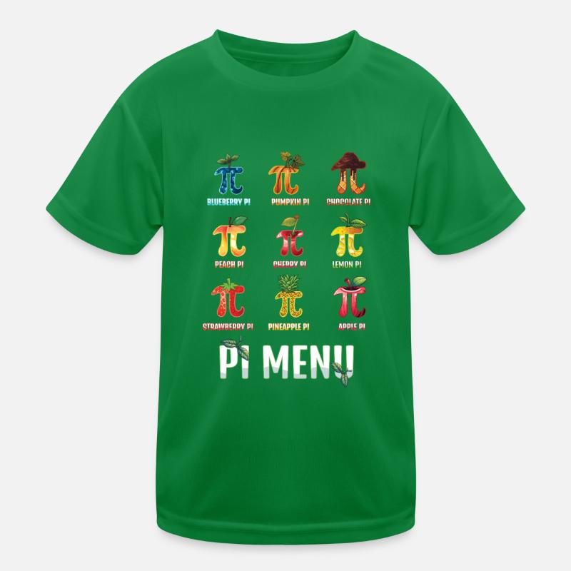 Delicious Pi Menu for Pi Day Lovers Kids Functional T-Shirt