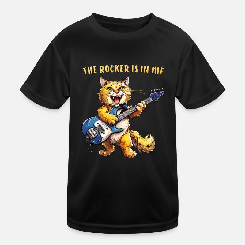 GUITARE DE CHAT LE ROCKER EST EN MOI T-shirt sport Enfant
