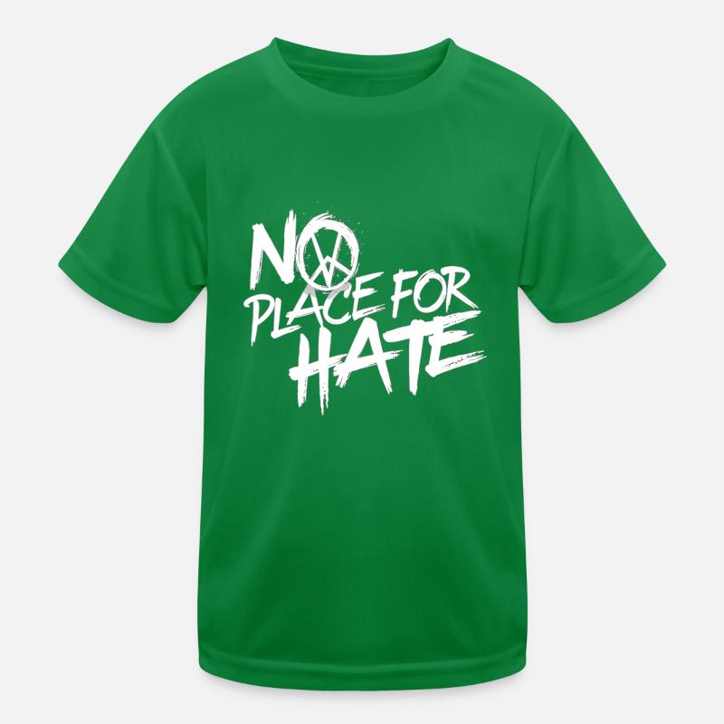 No Place for Hate Message of Peace Against Hate Kids Functional T-Shirt