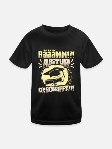 ABITUR GESCHAFFT!! Abi Geschafft Lustiges - Kinder Funktions-T-Shirt - Schwarz - Vorne
