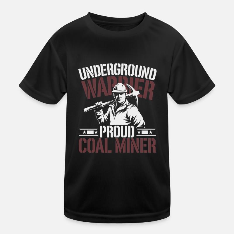 Mineur de charbon Travailleur du casque de sécurité pour mines souterraines T-shirt sport Enfant