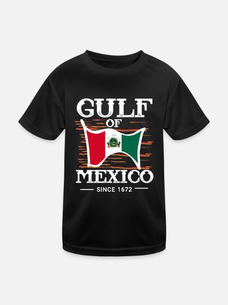 Gulf Of Mexico With Flag - Kids Functional T-Shirt - black