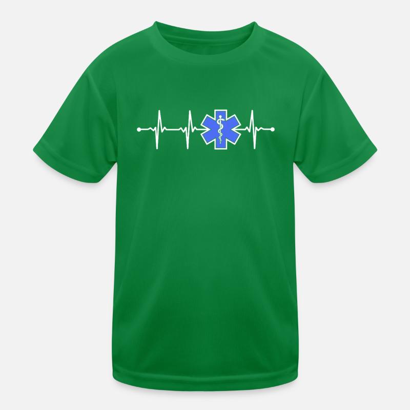 EMT Heartbeat First Responder Paramedic Kids Functional T-Shirt