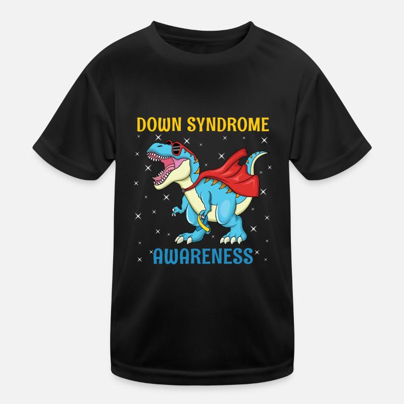 Dinosaurier Superheld Down Syndrom Bewusstsein Kinder Funktions-T-Shirt