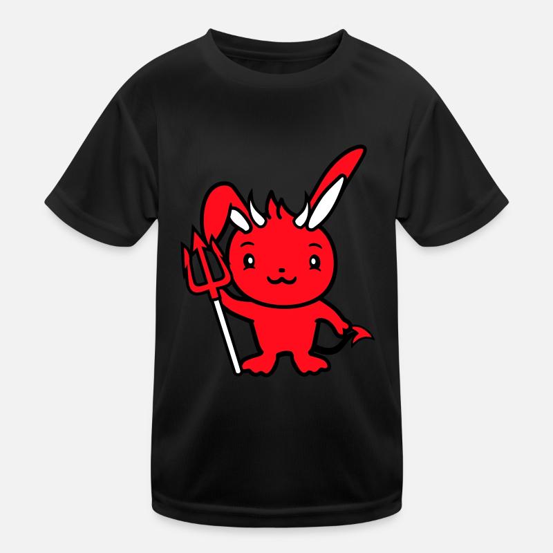 Bunny Devil Démon Mal Satan Enfer Trident Costume T-shirt sport Enfant