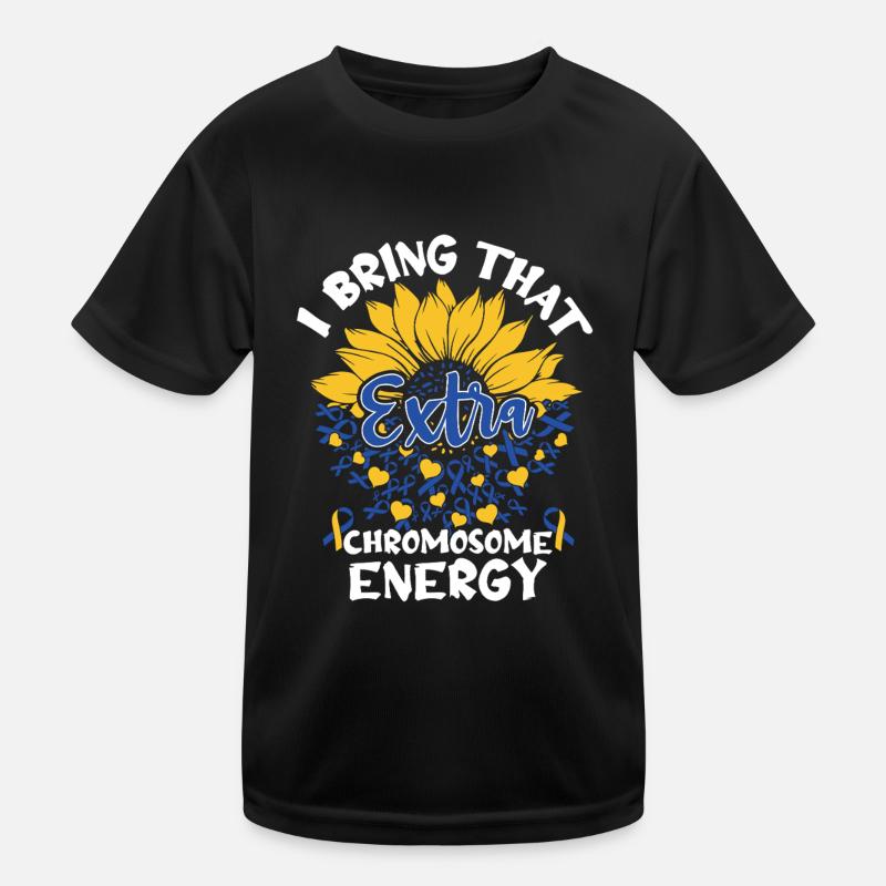 I bring this extra chromosome energy down with it - Kids Functional T-Shirt - black