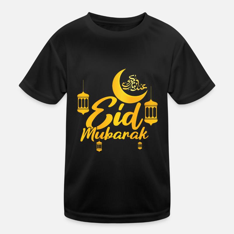 Eid Mubarak Solemn with lanterns Kids Functional T-Shirt