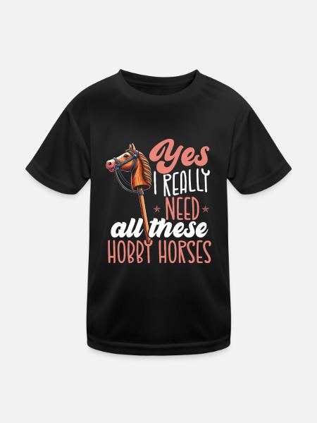 Hobby Horsing Hobby Cheval Cheval Équitation - T-shirt sport Enfant - noir - Devant