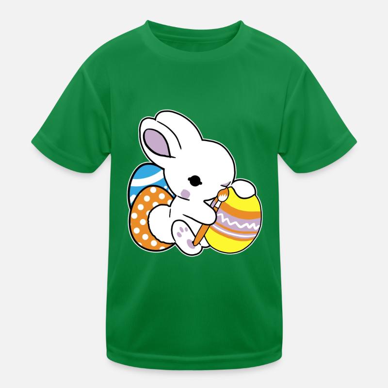 Osterhase Bemalt Ostereiger Eierbemalen Kinder Funktions-T-Shirt