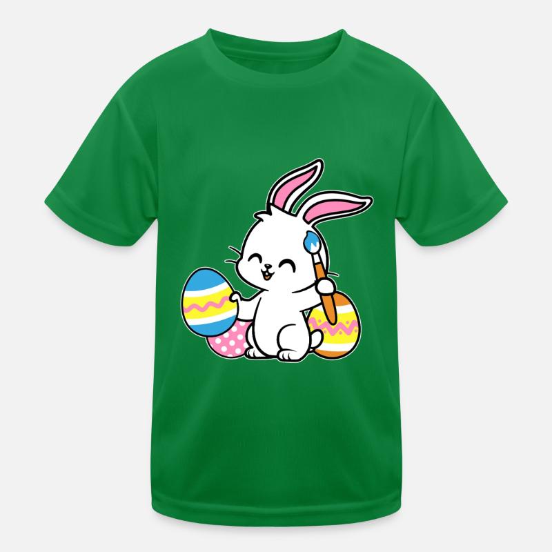 Easter Bunny Painted Easter Egg Painting Kids Functional T-Shirt