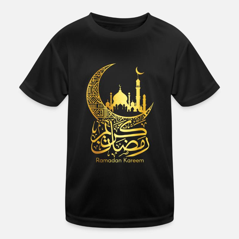 Eid Mubarak Ramadan Kareem Mond Moschee Design Kinder Funktions-T-Shirt