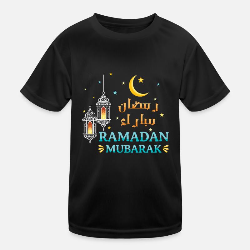 Eid Mubarak Ramadan Mubarak Mit Laternen Und Mond Kinder Funktions-T-Shirt