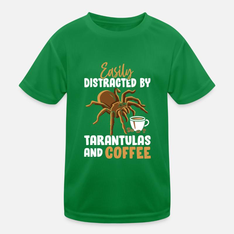 Tarantula Coffee Funny Arachnid Exotic Large Kids Functional T-Shirt