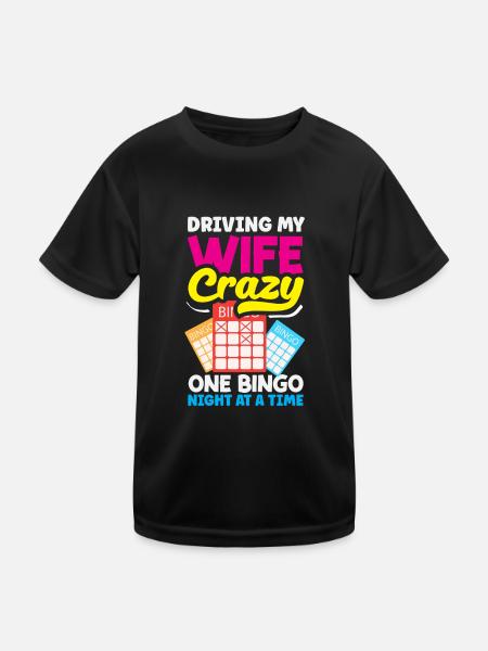 Soirées bingo avec votre femme folle - T-shirt sport Enfant - noir - Devant