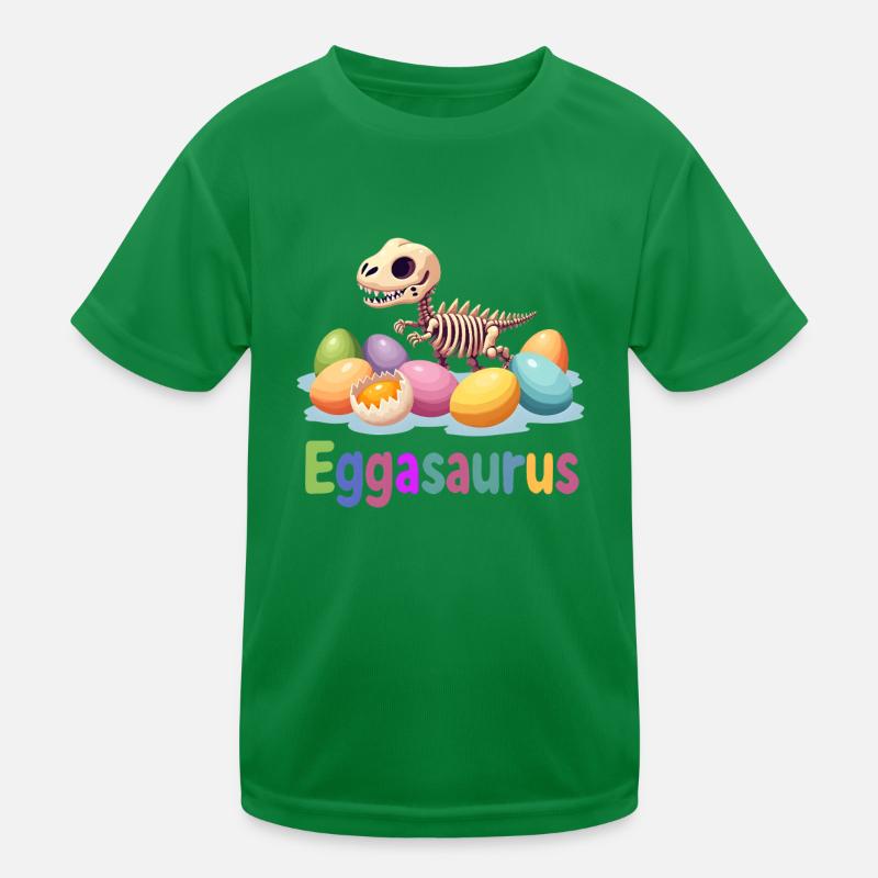 Eggasaurus Easter Stegosaurus Dinosaur Kleinkin Kids Functional T-Shirt
