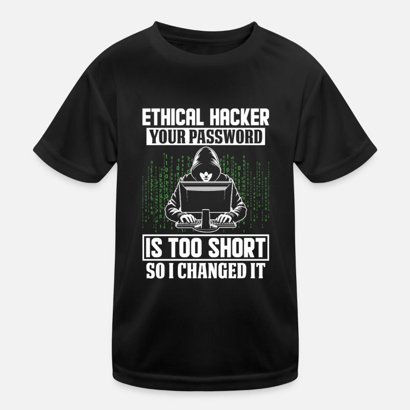 Hacker éthique Cyber Security Code Cracker Drôle T-shirt sport Enfant