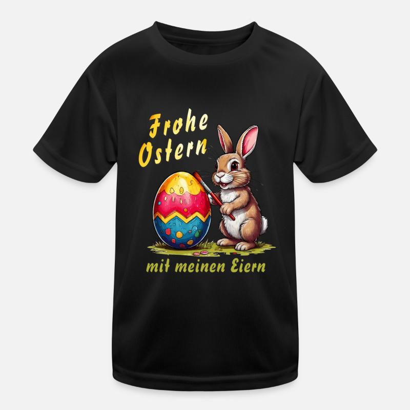 LAPIN DE PÂQUES Joyeuses Pâques avec mes œufs T-shirt sport Enfant