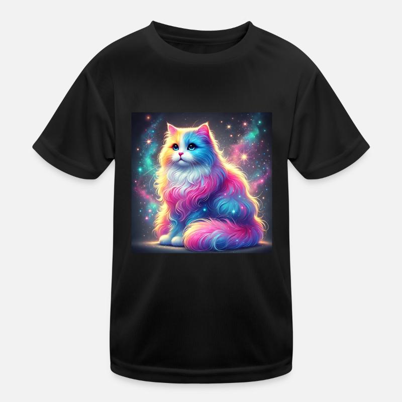 Chat magique de la galaxie dans l’univers T-shirt sport Enfant
