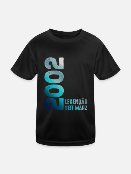 Legendär Seit März 2002 März 2002 Geburtstag 2002 - Kinder Funktions-T-Shirt - Schwarz - Vorne