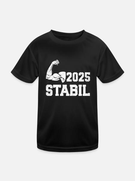 Abitur Abschluss 2025 STABIL Abi Geschafft Lustig - Kinder Funktions-T-Shirt - Schwarz - Vorne