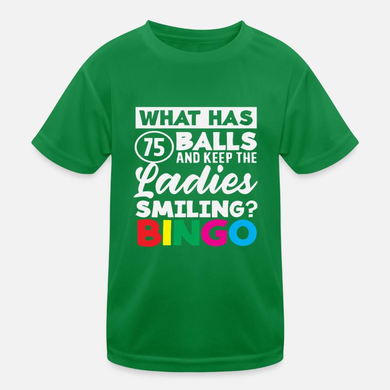 Bingo 75 balls and a smile Kids Functional T-Shirt