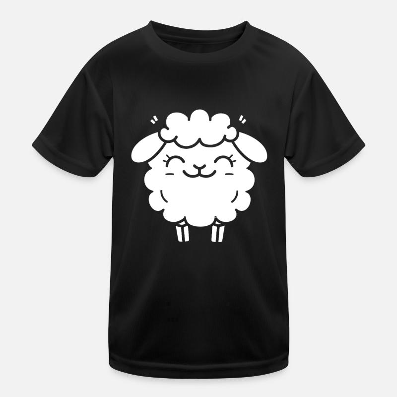 Schaf - Kinder Funktions-T-Shirt - Schwarz
