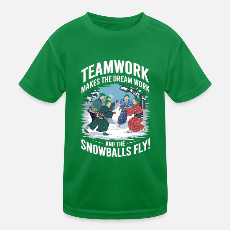 Teamwork makes the dream work – and the snowballs Kids Functional T-Shirt