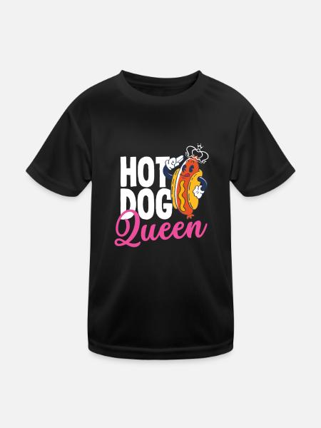 Hot Dog Queen Für Hot Dog Lover - Kinder Funktions-T-Shirt - Schwarz - Vorne