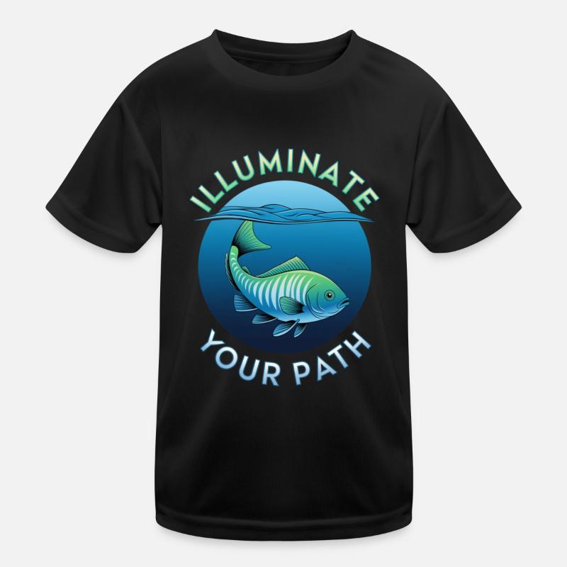 Illuminate Your Path Fish Design Kinder Funktions-T-Shirt