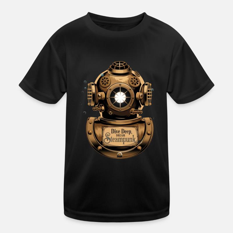 Plongée profonde Steampunk Diver Design T-shirt sport Enfant