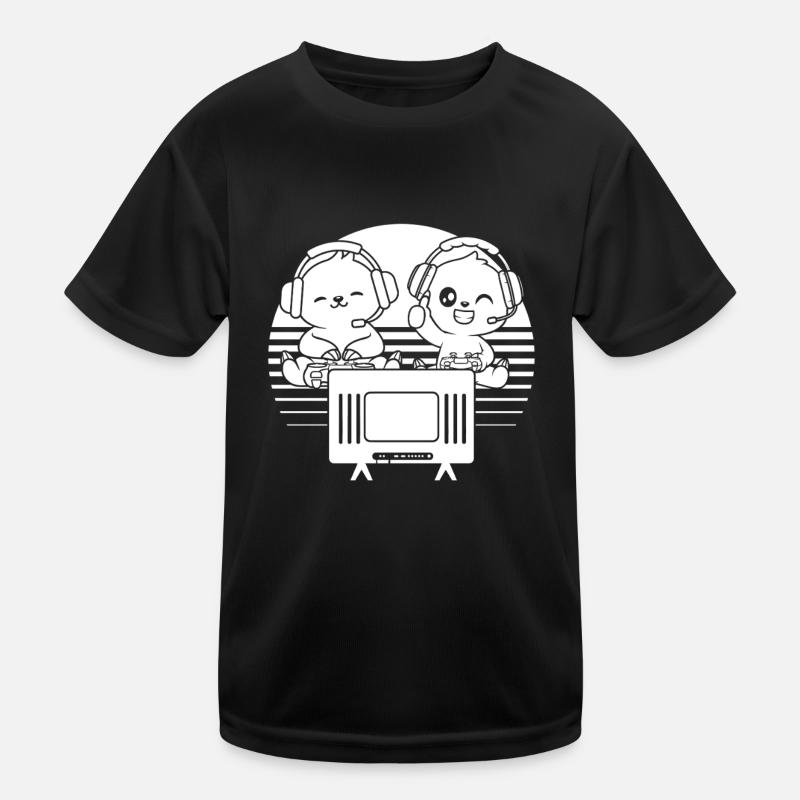 Video Gaming Sloth Gaming Funny Gaming Sloth Kids Functional T-Shirt