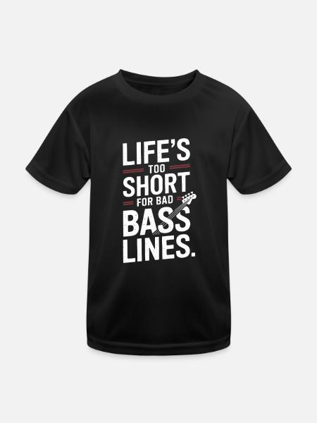 Bass Gitarrist Musiker Gear Funk Rock Jazz - Kinder Funktions-T-Shirt - Schwarz - Vorne