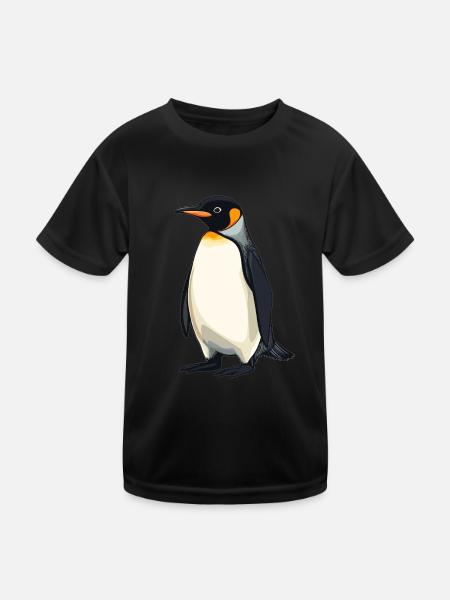 Pinguine Pinguin - Kinder Funktions-T-Shirt - Schwarz