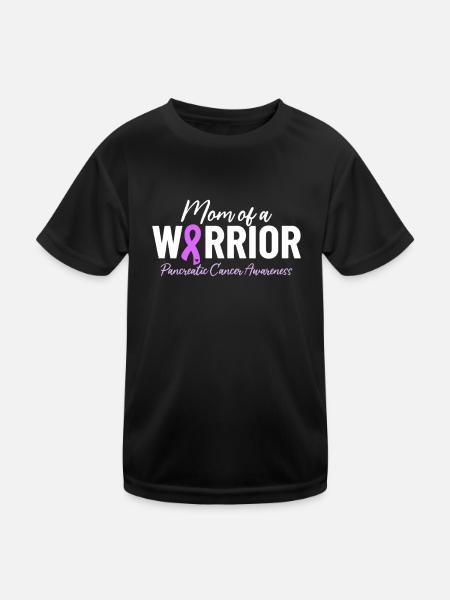 Maman d’un guerrier Cancer du pancréas Exocrine - T-shirt sport Enfant - noir - Devant