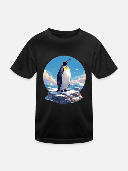 Pinguine Pinguin - Kinder Funktions-T-Shirt - Schwarz