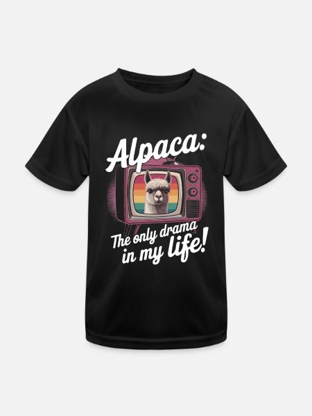 Alpaca: The only drama I need in my life! - Kids Functional T-Shirt - black - Front