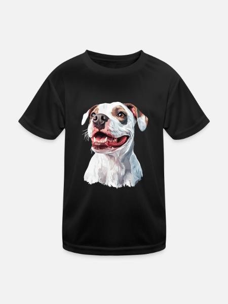 Hund - Kinder Funktions-T-Shirt - Schwarz