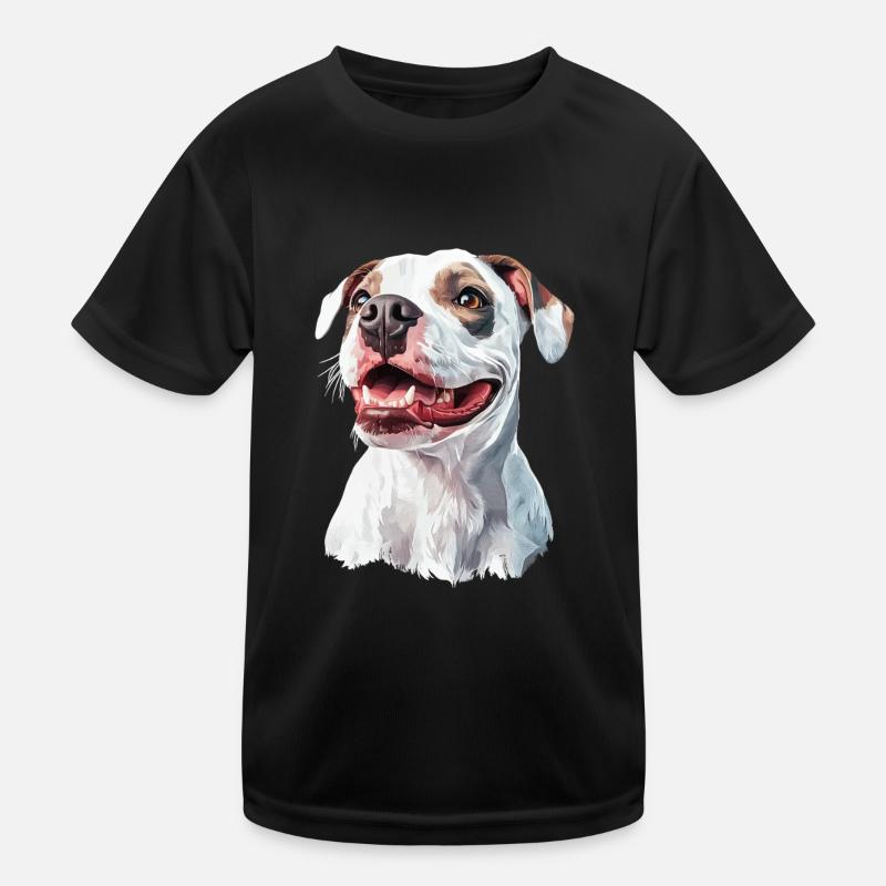 Hund - Kinder Funktions-T-Shirt - Schwarz